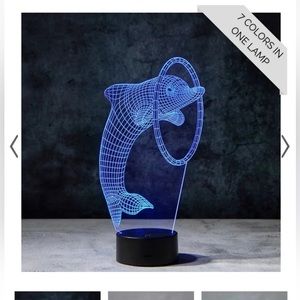 lampeez 3d lamp - dolphin - 7 colors